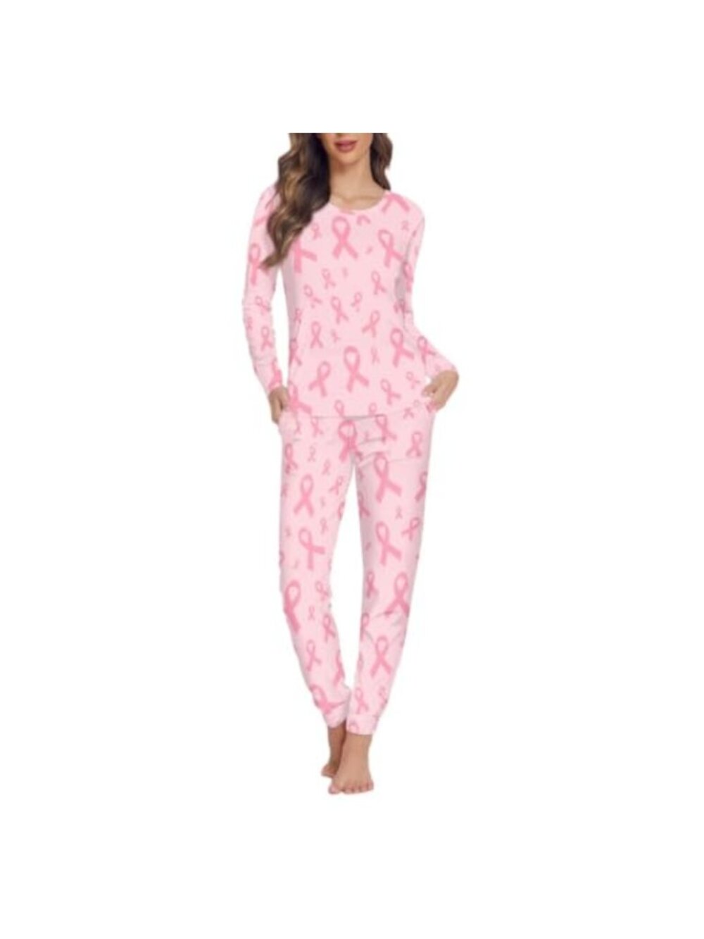 Cozy 2 Piece Pajama Set Women Long Sleeve V-Neck Button Up Lounge